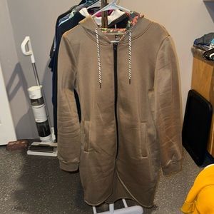 Shein long hooded zip up